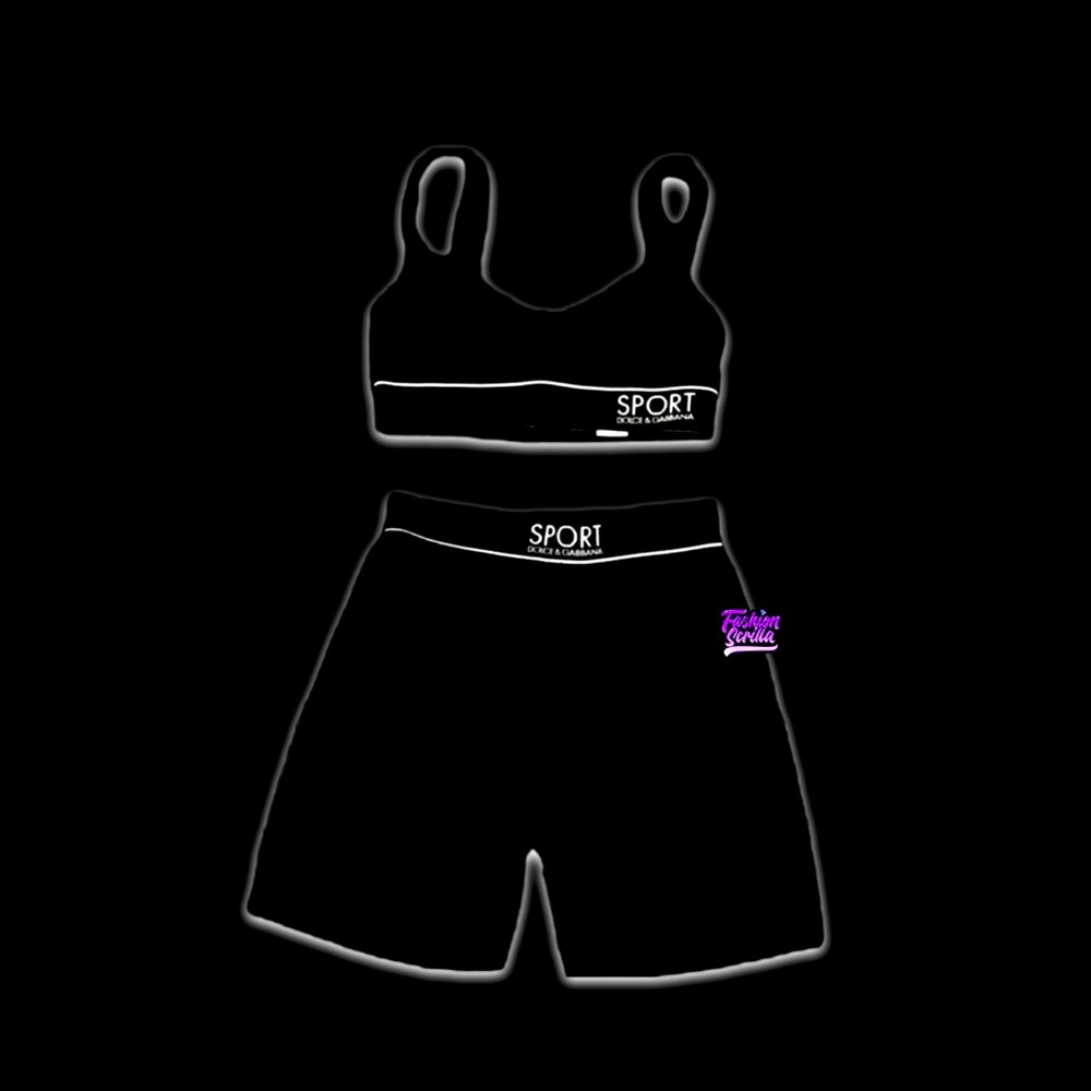 Vintage Dolce & Gabbana Black & White Vintage Sport shorts & sport bra - Picture 1 of 11